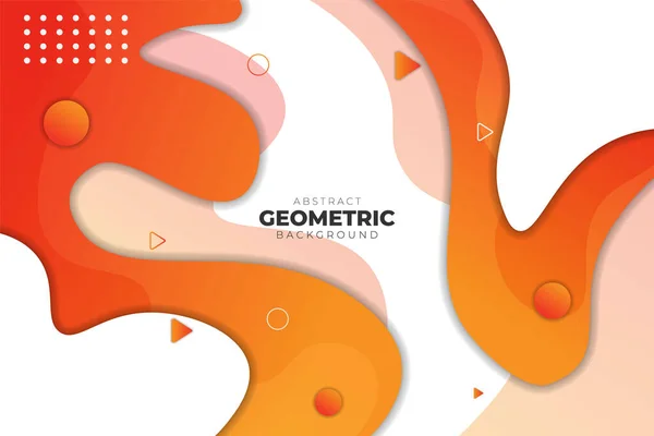 Abstraktní Geometrické Dynamické Složení Tvar Tekutiny Gradient Oranžové Pozadí — Stockový vektor