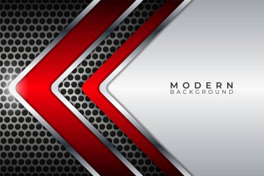 Modern Soyut Arkaplan Oku Metalik Parlak Kırmızı Üst üste Beyaz Katman