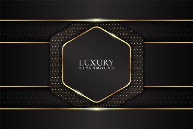 Lüks Arka plan Modern Gerçekçilik Parlak Altın Efekt ile Altıgen Karanlık