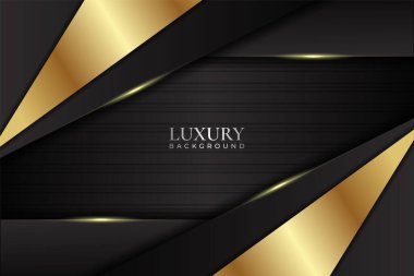 Lüks Arkaplan Modern Gerçekçi Minimalist Karanlık Parlak Altın Efektli