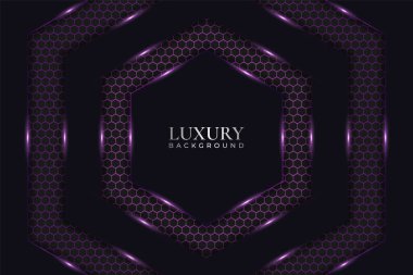 Lüks Arkaplan Altıgen Şekil Mor Lekeli