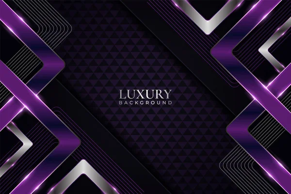 Lüks Arkaplan Üstüste binen Geometrik Parlak Mor ve Gümüş Koyu