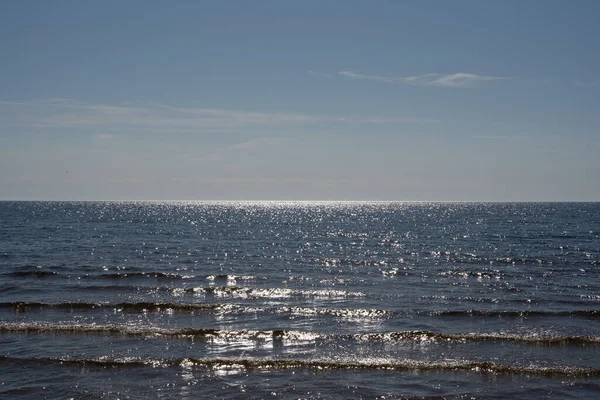 Les Eaux Bleues Ciel Bleu Mer Baltique Offrent Horizon Fabuleux — Photo