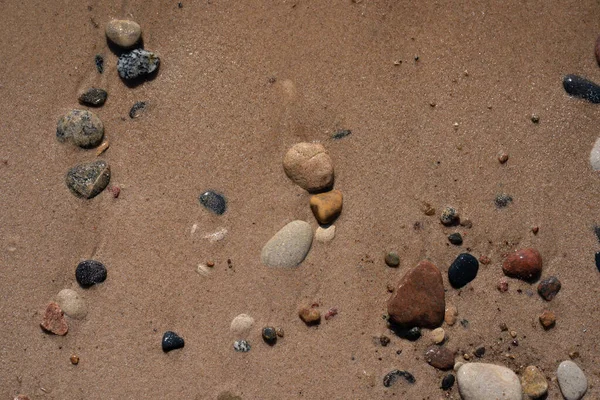 Spiaggia Bagnata Sulle Rive Del Mar Baltico Hanno Ciottoli Diversi — Foto Stock