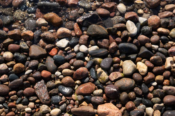 バルト海沿岸にはさまざまな色の石があり 互いに美しい模様を形成しています — ストック写真