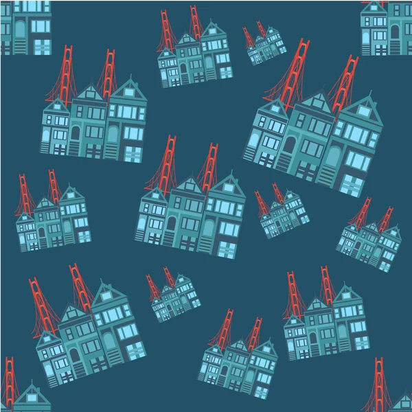 San francisco renkli retro tarzı resimde arka plan esen