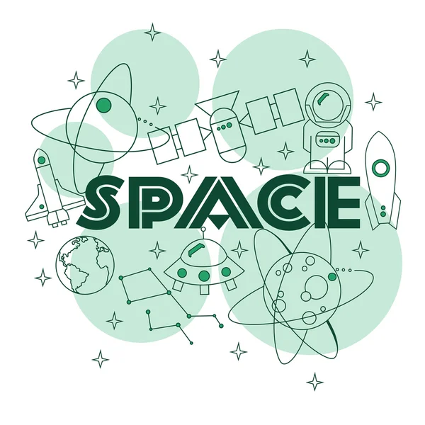 Space.Illustration with typographic for t-shirt — Stock Vector