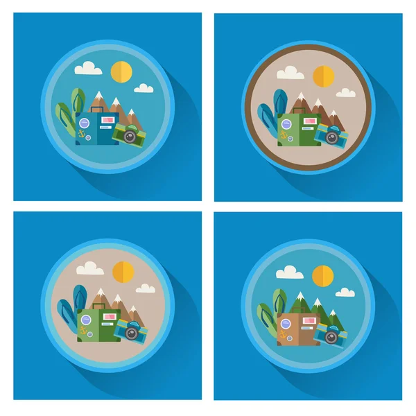 Vektör yaz simgeler. Düz tasarım. Tatil 