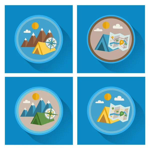 Vektör yaz simgeler. Düz tasarım.