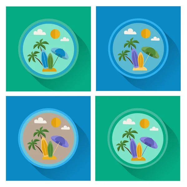 Vektör yaz simgeler. Düz tasarım trend.