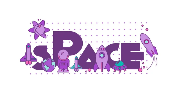 I Need More Space.Flat Illustration with typographic for Poster Print ,Greeting Card ,T shirt apparel design.