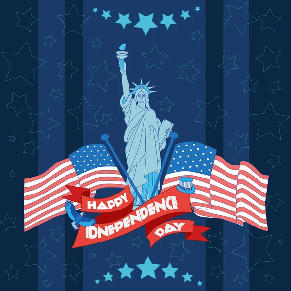 Happy independence day banner. Flat illustration 