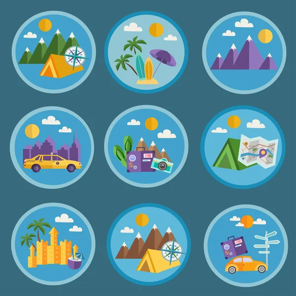 Yaz, tatil Icons set