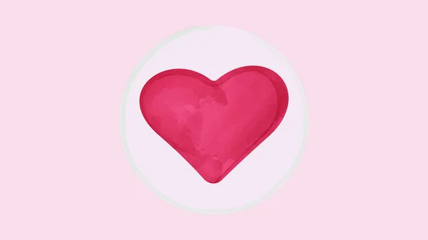 Vektor Ilustrasi Dari Warna Air Berwarna Merah Hati Jantung Merah - Stok Vektor