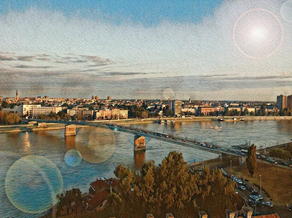 Krásná Ilustrace Města Novi Sad Srbsko — Stock fotografie