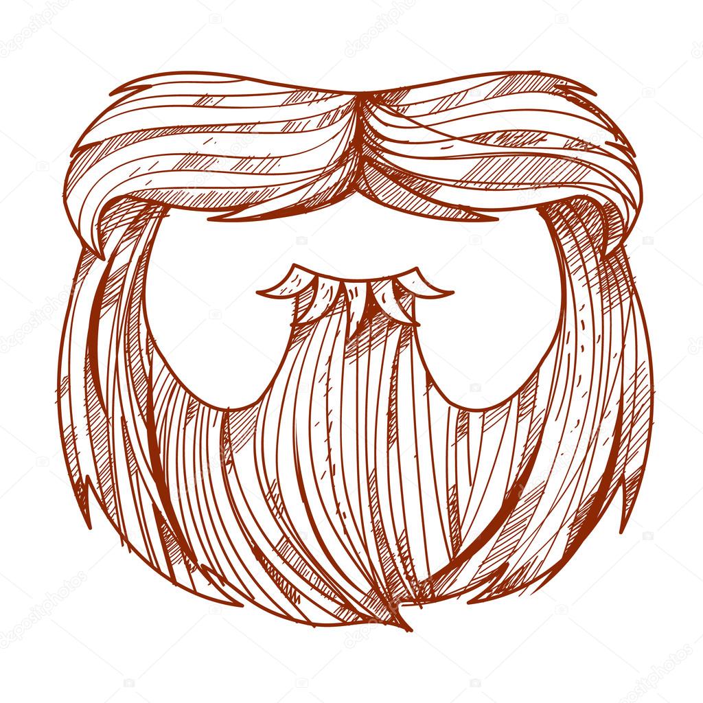 Beard and mustache in a cartoon style.