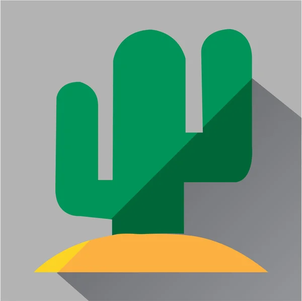 Zielony Kaktus ikona. Nowoczesne, kolorowe ikony w Płaska konstrukcja z długim cieniem. — Zdjęcie stockowe