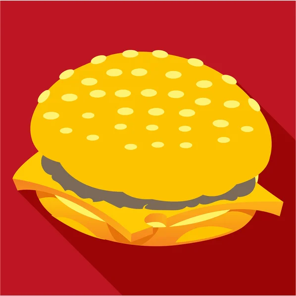Cheeseburger icon flat. Modern colored icons in a flat design with long shadow. — Stock Photo, Image