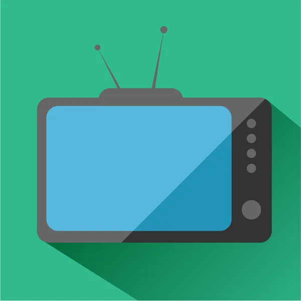TV-Ikone. moderne farbige Symbole in flachem Design mit langem Schatten. — Stockfoto