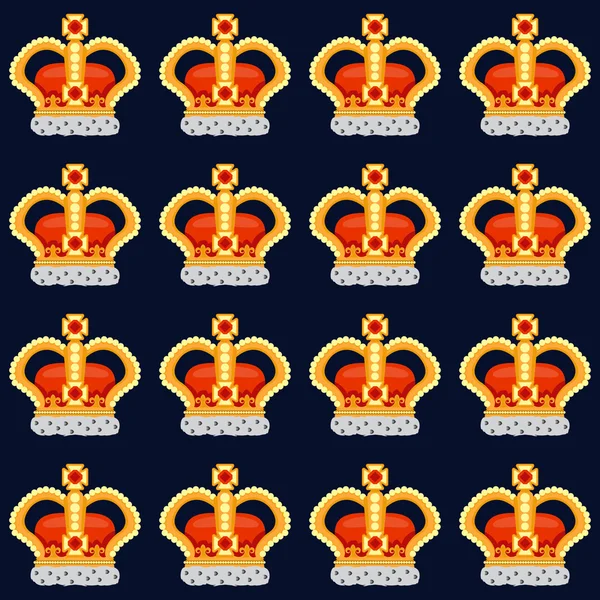 Seamless pattern with crown monarch to the noble dark blue background. — Stock Photo, Image