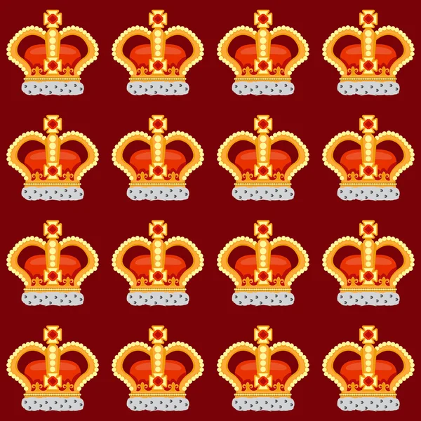 Patrón sin costuras con monarca de la corona al fondo noble borgoña . —  Fotos de Stock