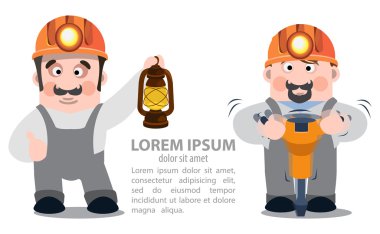 Matkap ve bir gaz lambası, infographics madencilerden