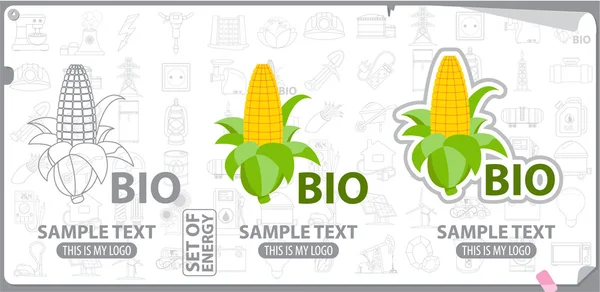 Logo Corncob, logo bio — Foto Stock