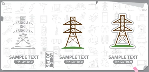 Logo de la torre de transmisión de potencia, energéticos — Foto de Stock