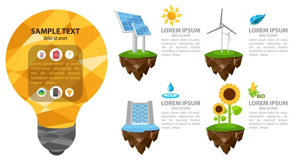 La infografía de energía, plantilla de infografía moderna, fuentes de energía alternativas, energética — Foto de Stock