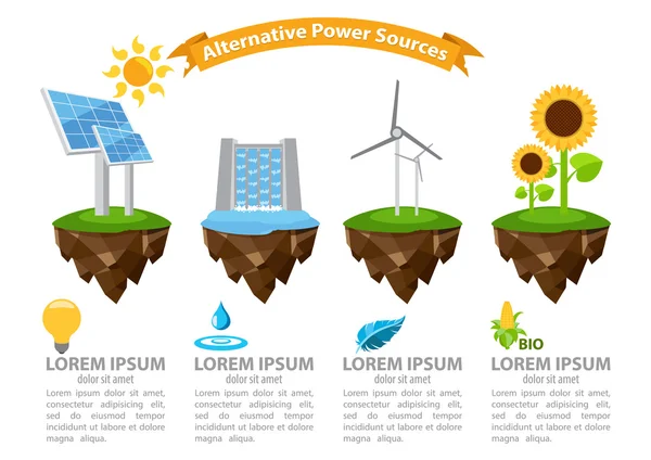 Fuentes alternativas de energía infográfica, la infografía de energía, plantilla de infografía moderna, energética, infografía con cinta —  Fotos de Stock