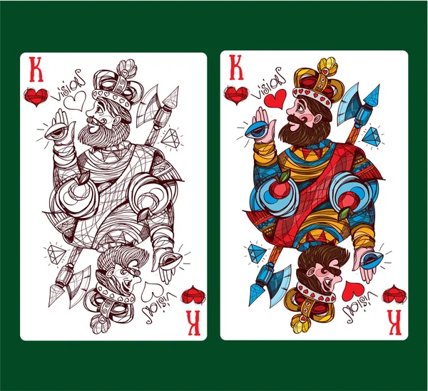 Король червей, играющий в карты . — стоковое фото