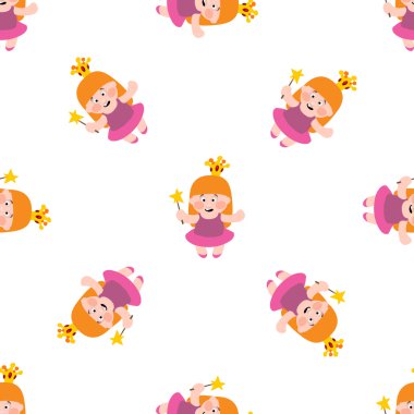 Küçük kız seamless modeli, Prenses, yürümeye başlayan çocuk, Bebek.