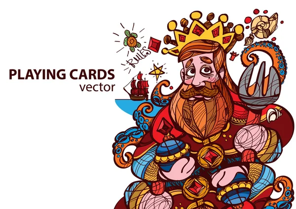 Král diamanty karetní barvy. — Stockový vektor