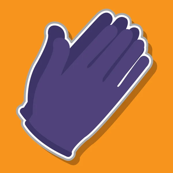 Handschuhe steril arbeitende Ikone auf farbigem Hintergrund. — Stockvektor