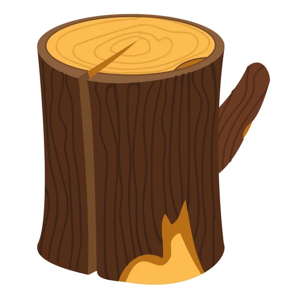 Fából készült stump, fa fatörzs-ban-rajzfilm stílusú. — Stock Vector