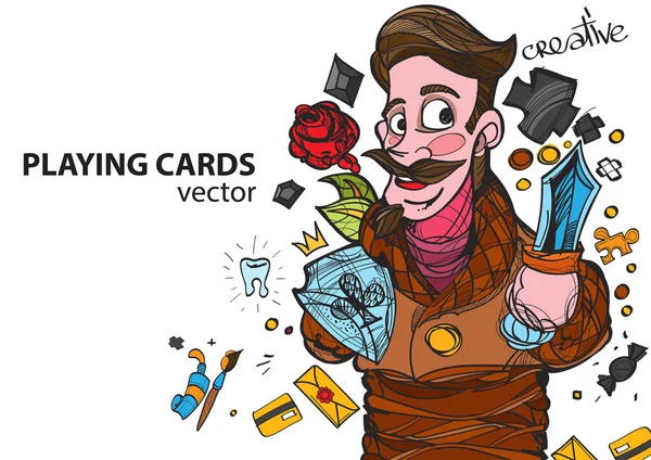 Jack de clubs jouant costume de carte . — Image vectorielle