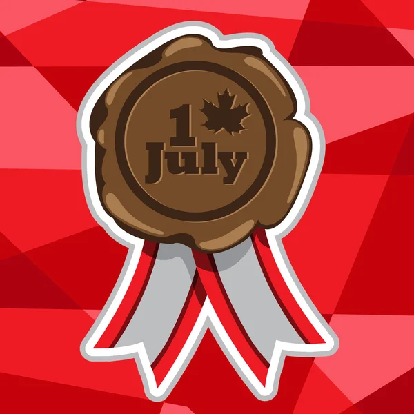 Canadá Dia 1 de julho ícone no fundo vermelho polígono . — Vetor de Stock