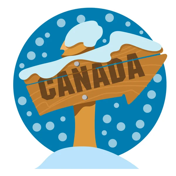 Puntatore freccia Canada in stile cartone animato . — Vettoriale Stock