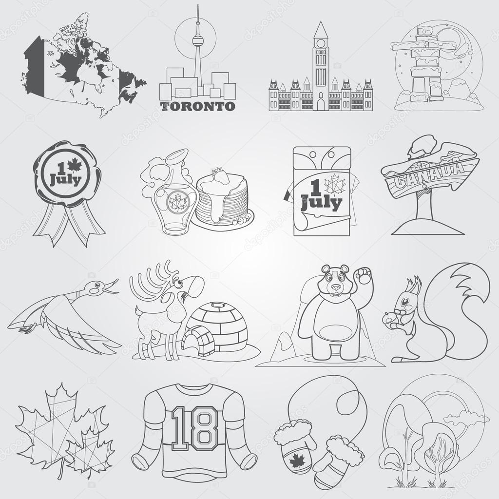 Символы Канады раскраска
