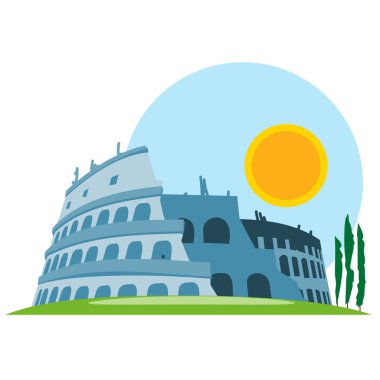 Colosseum düz çizim basit.