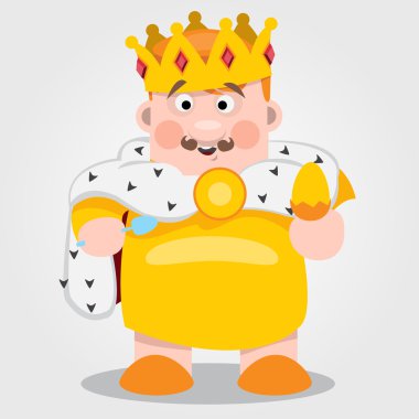 King, masal karakteri, renk illüstrasyon.