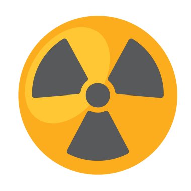 Radyoaktivite, radyoaktif atık logo sembolü.