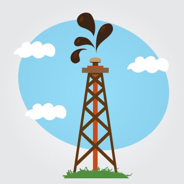 Oil, gas rig logo on a white background. clipart
