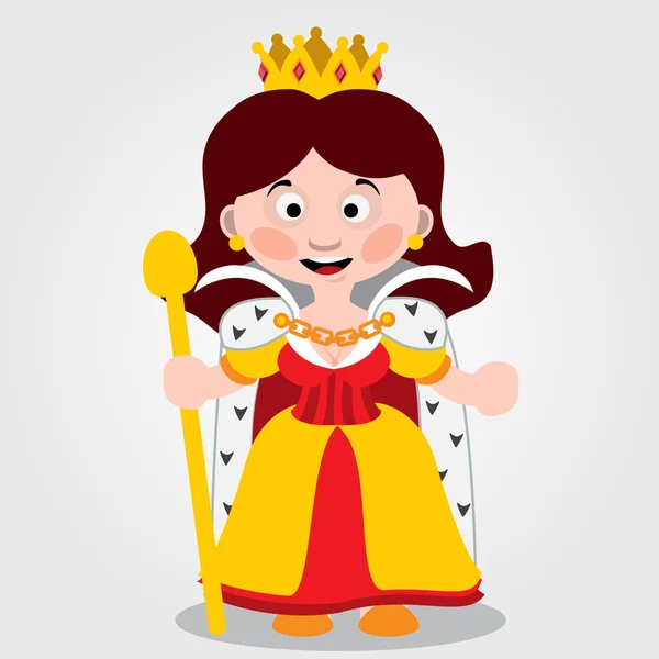 Βασίλισσα, παραμύθι χαρακτήρα, εικονογράφηση χρώμα. — Διανυσματικό Αρχείο