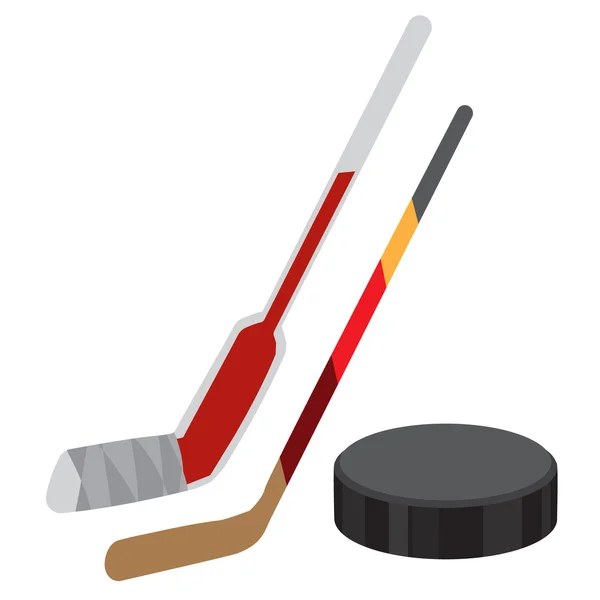 Stick en puck sportuitrusting. — Stockvector