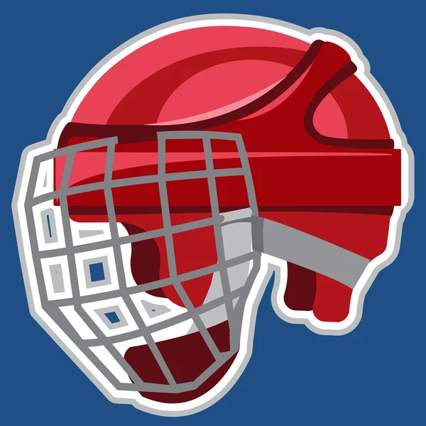 Een helm van hockey, hockey munitie, sportuitrusting. — Stockvector