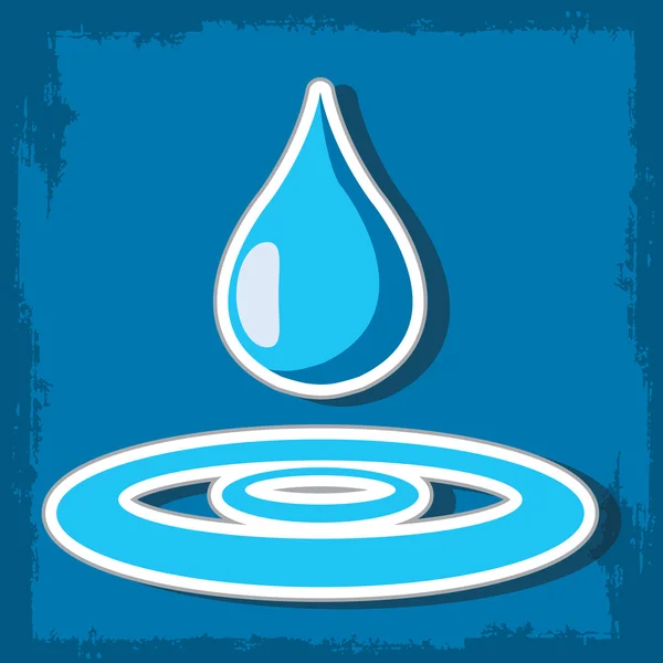 水ドロップのアイコン。漫画スタイルのロゴの液体のドロップ. — ストックベクタ