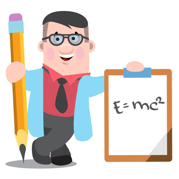 A scientist with a pencil and a tablet. — Stock Vector