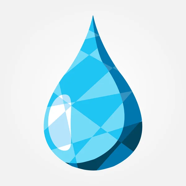 Icona della goccia d'acqua. Una goccia di liquido nel logo in stile poligonale . — Vettoriale Stock