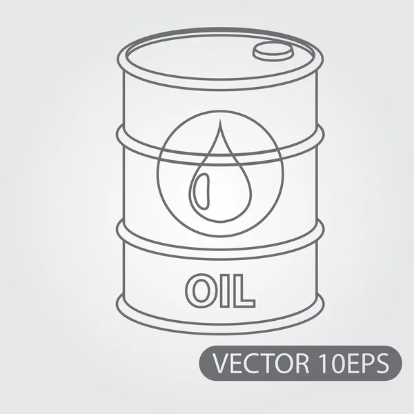 Metalową lufę oleju przechowywania ikony czarno-białe szkic. — Wektor stockowy